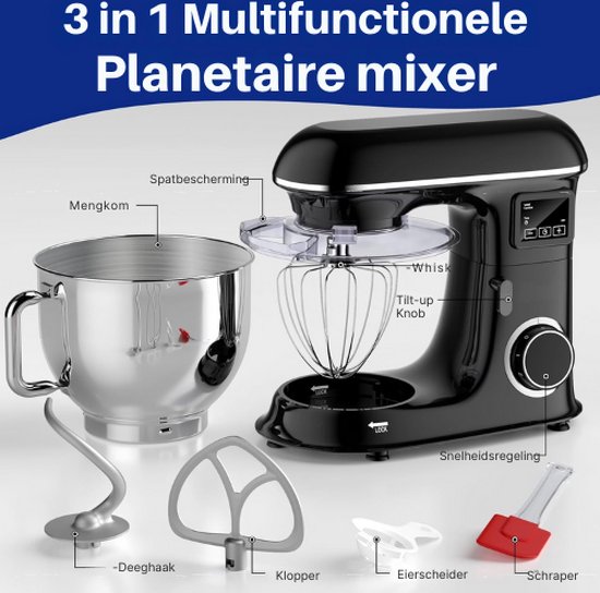 Zuccie® Mixer Met Mengkom - Keukenmachine - Keukenmachines - Keukenrobot - Keukenmixer - Deegmachine - Kneedmachine - Deegmixer - Mixer - Mixer Met Mengkom Keukenmachine - Mixer Met Kom - Mixer Keukenmachine - Keukenmixer Met Mengkom - Keukenmixers van Zuccie — afbeelding 3