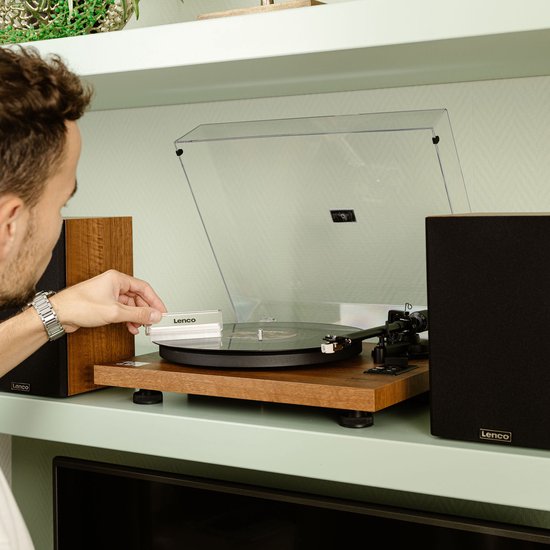 Lenco Platenspeler met Bluetooth - Twee externe Speakers - Ingebouwde Versterker - LS-480WD - Hout — afbeelding 5