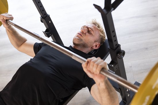 AJ-Sports Bench press - Halterbank - Fitnessbank - Bankdrukbank - Fitness bank - Bench - Fitness - Workout - Krachttraining - Exclusief stang en gewichten