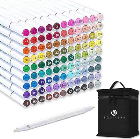 Equivera Twinmarkers Alcohol – Twinmarkers Alcohol – Alcohol Markers – Markeerstiften – Professionele Alcohol Markers – Markers – Kleurstiften – Dual-Tip Markers