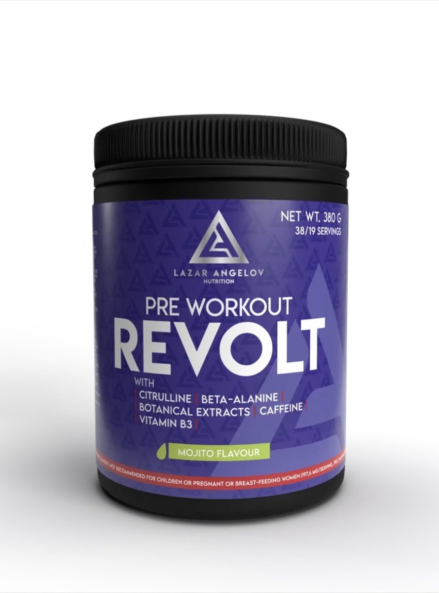 Goedkoopste Lazar Angelov Revolt pre-workout poeder Mojito – 380g