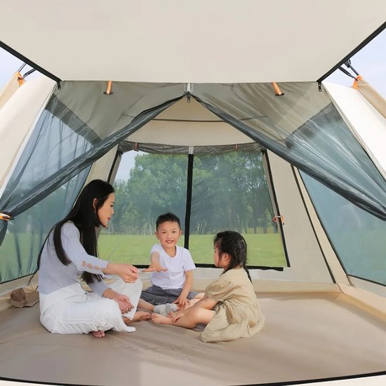 DHN Automatische Kampeertent - Snel open - Camping Tent 3-4 - Instant Setup, Draagtas - Beige - 200cm , 300cm — afbeelding 5