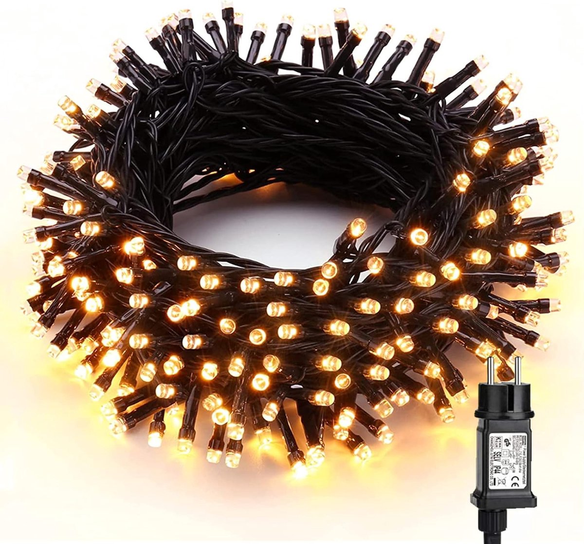 kerstboomverlichting-Decoratieve verlichting-Kerstverlichting- lichtketting 8 standen met geheugenfunctie- Waterdicht IP65 -Kerstversiering voor binnen en buiten Kerstbomen-feesten-bruiloften- 22M 200led-warm wit