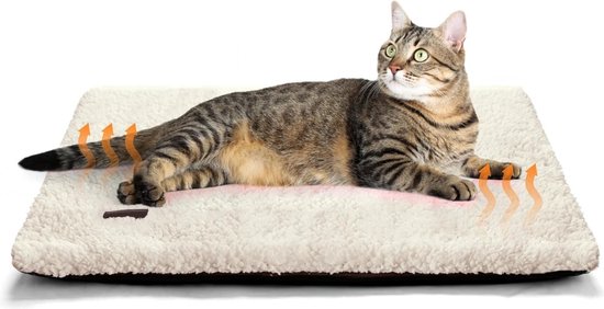 Zelfverwarmende deken voor katten en honden, zonder stroom, thermische deken, warmtekussen, stil, 74 x 47 cm
