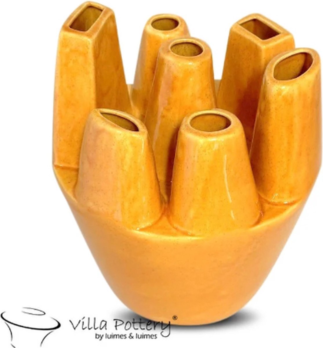 Irishflowers Vaas - Villa Pottery - Decoratie - Woondecoratie - Keramiek - Flowerpower 3_1 Yellow Reactive Geel
