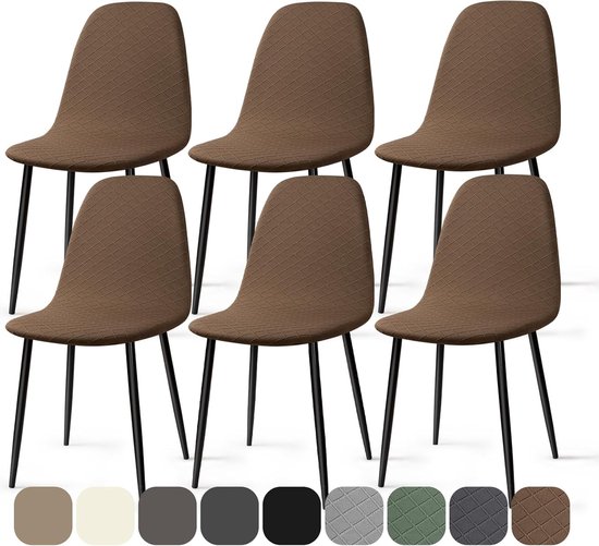 HYDONG Eetkamerstoelhoezen Stretch Stoelhoezen Parsons Stoel Slipcover Stoelhoezen Voor Eetkamer Set Van 4 Beige
