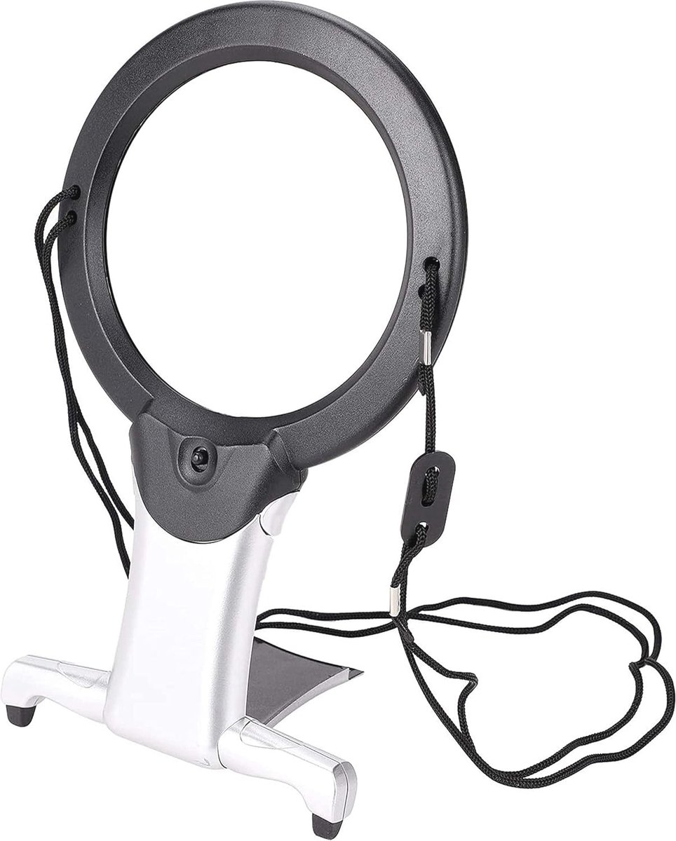 Vergrootglas met Licht en Standaard - 2X & 6X Handsfree Vergrootglas voor Robuust Gebruik