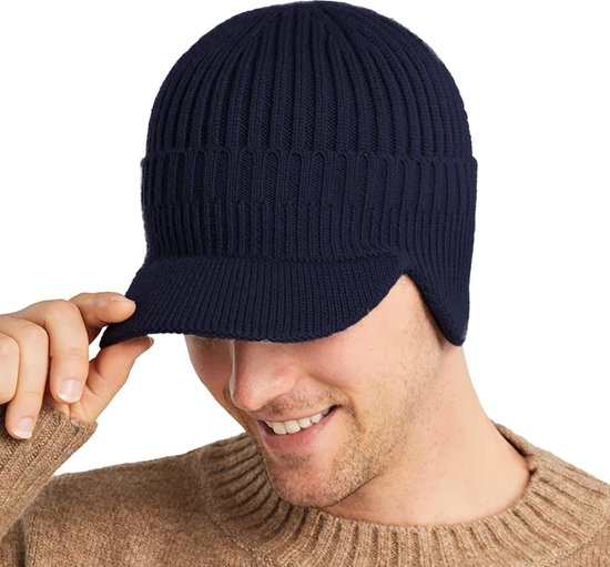 Bonnet Hiver Femme Bonnet Hiver Pour Femme Doublé En Polaire Avec Bord Tricoté Chaud Protection Des Oreilles Chapeau D'hiver Bonnet Souple Doux Et Léger Pour La Course à Pied Et élastique Chapeau