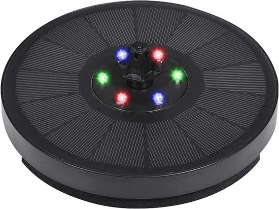 Zonnefontein 3W Vogelbadfonteinen Pomp Verbeterd Glazen Paneel Zonne-energie Waterfonteinen met Gekleurde LED-verlichting voor Tuin Kleine Vijver Buitenzwembad Aquarium