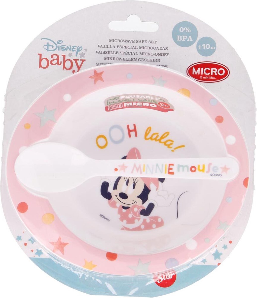 Goedkoopste Set micro bordje lepel - Minnie Mouse
