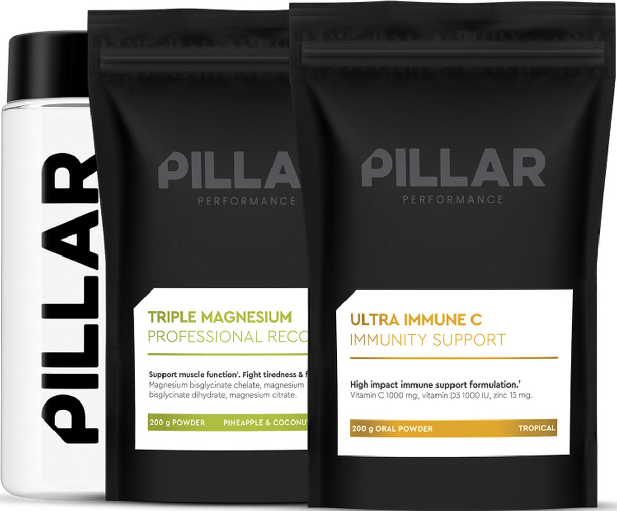 Goedkoopste PILLAR Performance Triple Magnesium Pineapple Coconut Ultra Immune C Micro Shaker (voordeelpakket