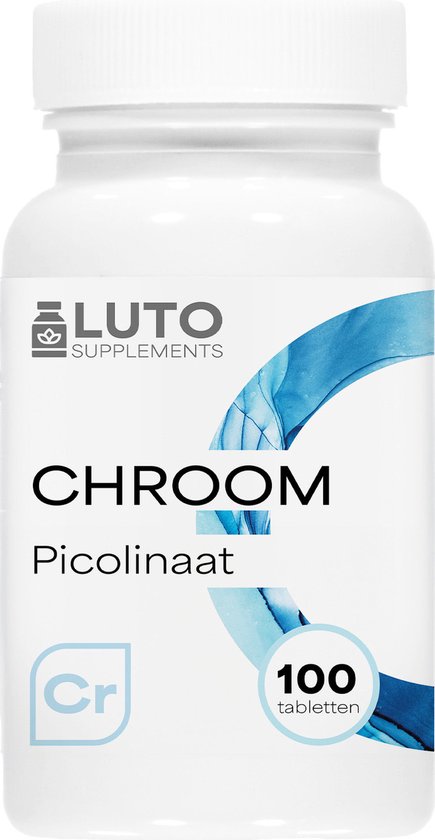 Chroom / Chromium Picolinaat - 200mg - 100 Tabletten - Organische verbinding - Ondersteunt het bloedsuikergehalte normaal te houden - Vegan - LUTO Supplements