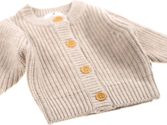 Cardigan Bébé en laine tricotée - Laine mérinos - Ail - 98 - 2,5 à 3 ans