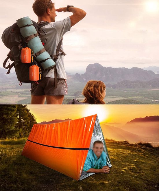 PE Outdoor Noodslaapzak Geïsoleerde Waterdichte Slaapzak Camping Survival Opbergtas (1 set) — afbeelding 4