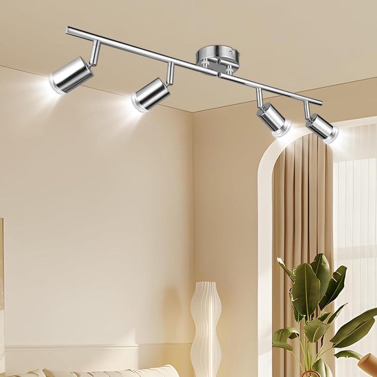 Dehobo LED Plafondspots 4 Lampen - Zwenkbaar Wit GU10 Voor Keuken En Woonkamer