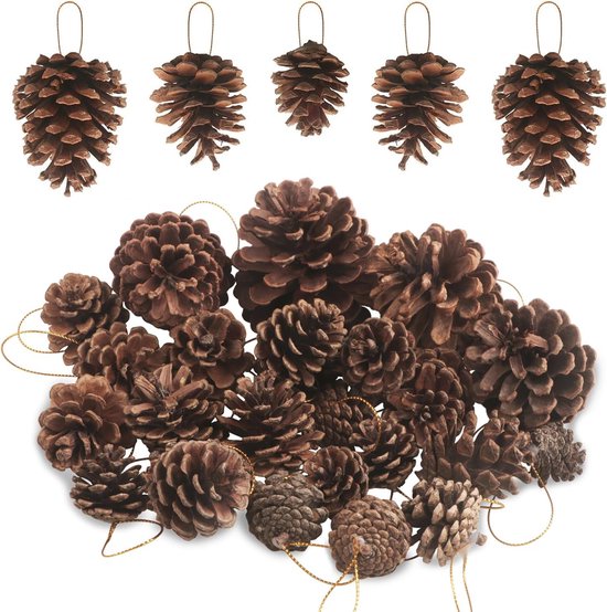 100 stuks kerstdennenappels, natuurlijke dennenappels, decoratie, kerst, dennenappels voor handwerk, doe-het-zelf, bruiloft, kerstboom, herfst, winter, decoratie, groot, middelgroot, klein, bulk