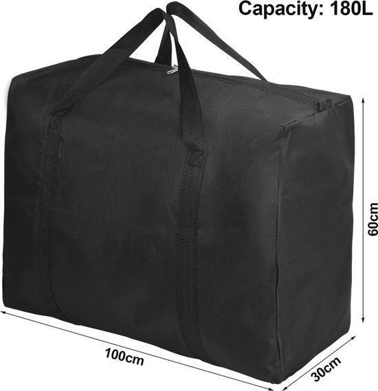 Ubagoo 180L Super Extra Grote Sterke Opbergtas Waterdichte Stevige 600D Oxford Materiaal Organizer Zakken Ideaal Voor Beddengoed, Dekbedden, Kussens, Kleding of Verhuizen