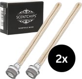 Scentchips Oliebrander Lont Set van 2 - Lont Met Steen Geurbrander - Geschikt Voor Oliebranders En Geurbranders