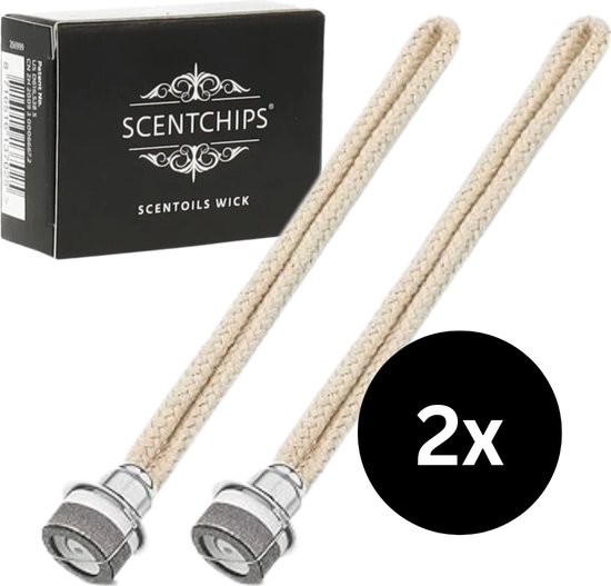 Scentchips Set de 2 mèches pour brûleur à huile – Mèche avec brûleur de parfum en pierre – Convient pour les brûleurs à mazout et les Brûleurs de parfum