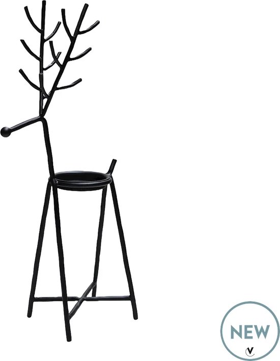 Kandelaar Barinas | Small | Zwart - black | Hert | Kerstdecoratie | L17 x B10 x H40 cm