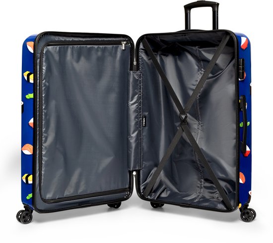 BHPPY Reiskoffer groot 76x49x29cm - Lichtgewicht koffer met 95L inhoud - Reiskoffer met 4 wielen - Veilig cijferslot - Roll'ing Sushi