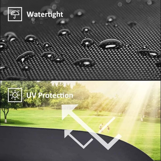 lcyen Waterdichte beschermhoes voor caravans, 5 x 3 m, 210D Oxford-stof, caravanafdekking, windbescherming en hagelbescherming, zwart, met intrekbare riem voor kampeerders en reizen
