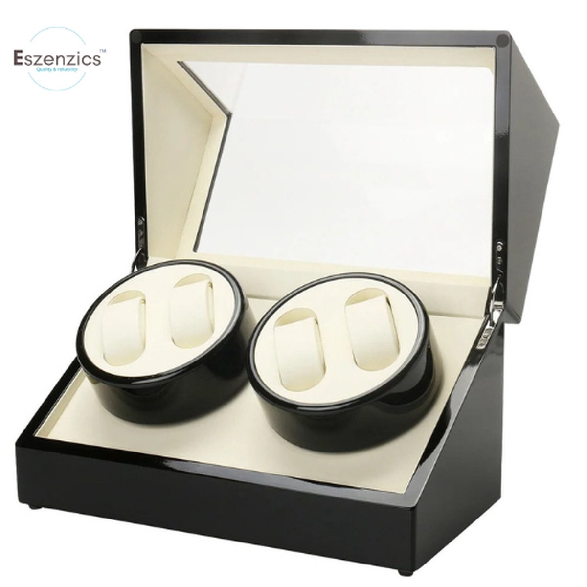 Eszenzics™ Luxe Watchwinder XL - Elegante horloge winder - Duurzaam en decoratief - Automatisch - 4 Horloges - 34x20x18cm - Vitrine - Sieradendoos