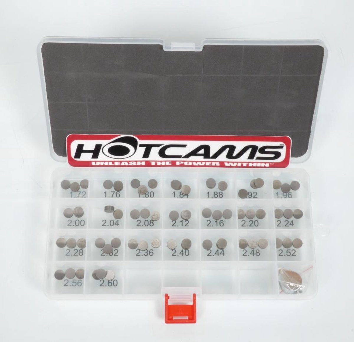 Coffret pastille soupape Ø8,90mm de 1,72 à 2,60mm pour moto KTM 505 EXC-F de 2009