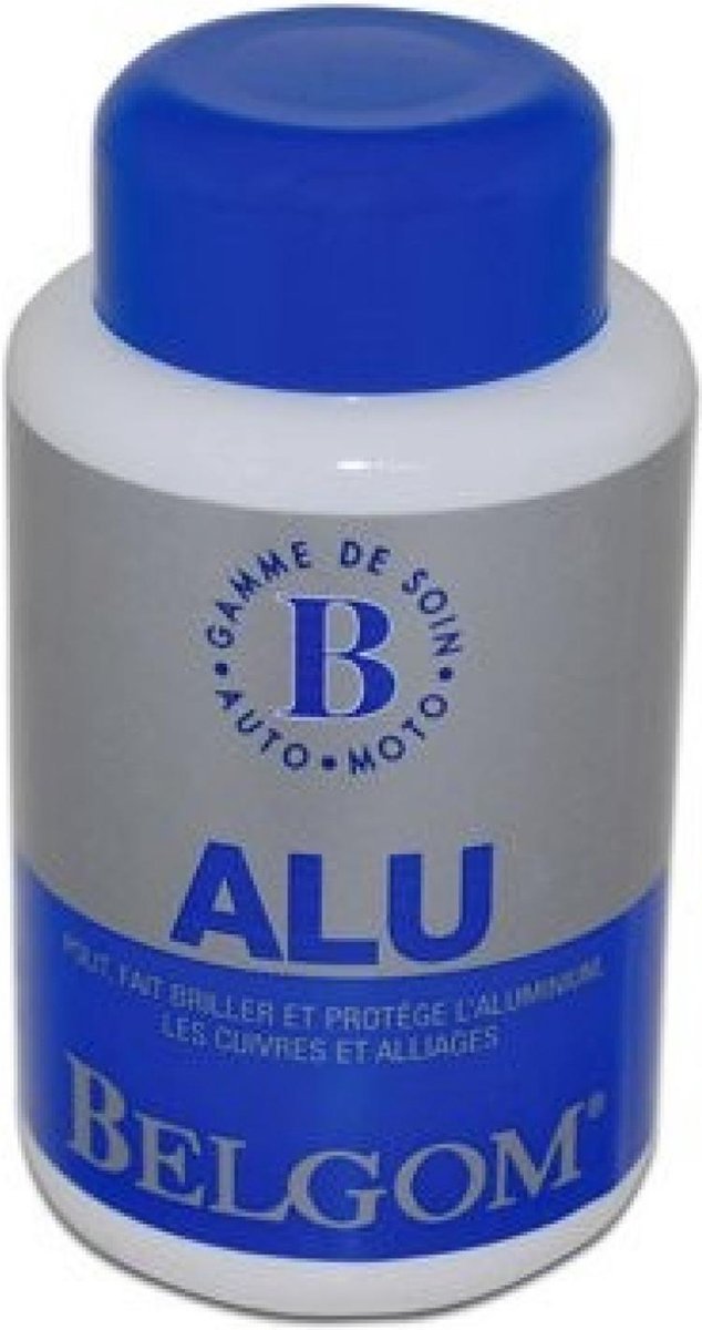 250 ml fles belgom aluminium onderhoudscrème voor auto's, motoren, scooters en tweewielers
