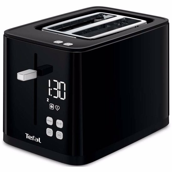 Tefal Smart & Light TL6408 - Broodrooster XL - 4 Sneden brood - Digitaal Display - 7 Bruiningsniveau's - Uitneembare kruimellade