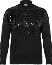 ONLY CARMAKOMA - CARALBA LS SEQUINS HIGH NECK KNT - Dames