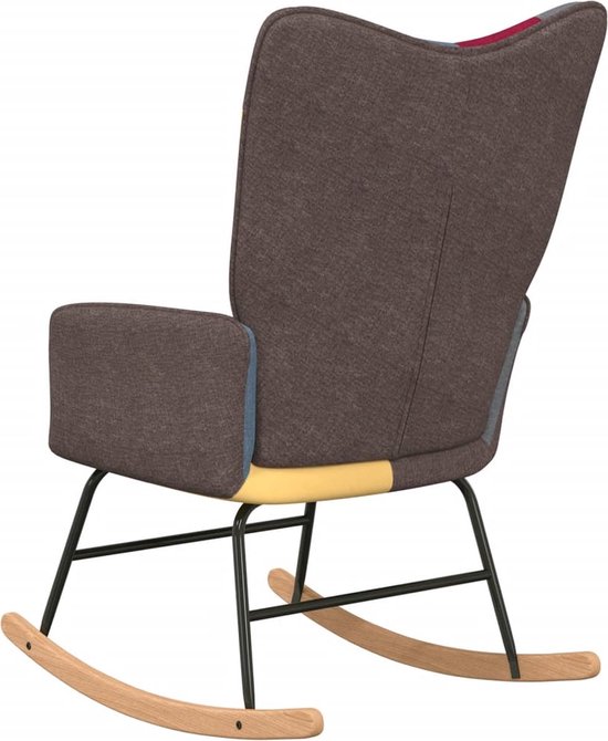 vidaXL Chaise à bascule Patchwork - Fauteuil - 61 x 78 x 98 cm - Multicolore - Chaise à bascule