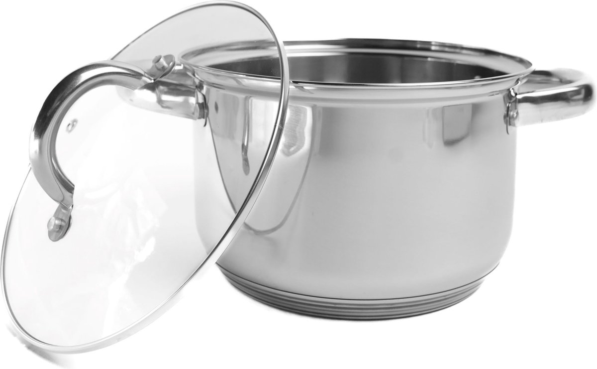 Kleine Kookpan met Deksel - 16cm - RVS - Inductie
