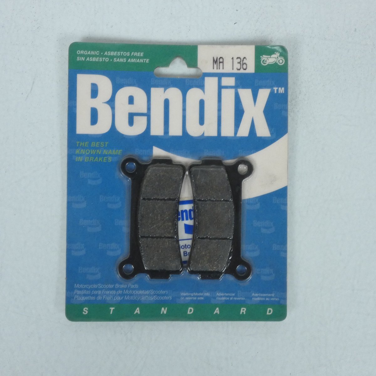 Plaquette de frein AR Bendix MA136 pour moto Beta 240 ALP 1992 Neuf