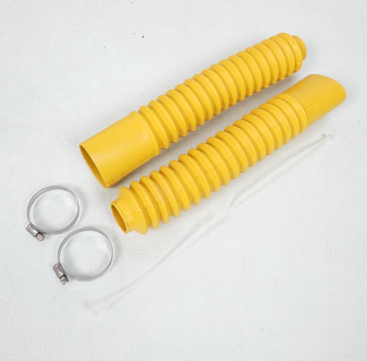 Paire soufflet protection de fourche Ø32mm 340mm Jaune 3AS Racing pour moto Neuf