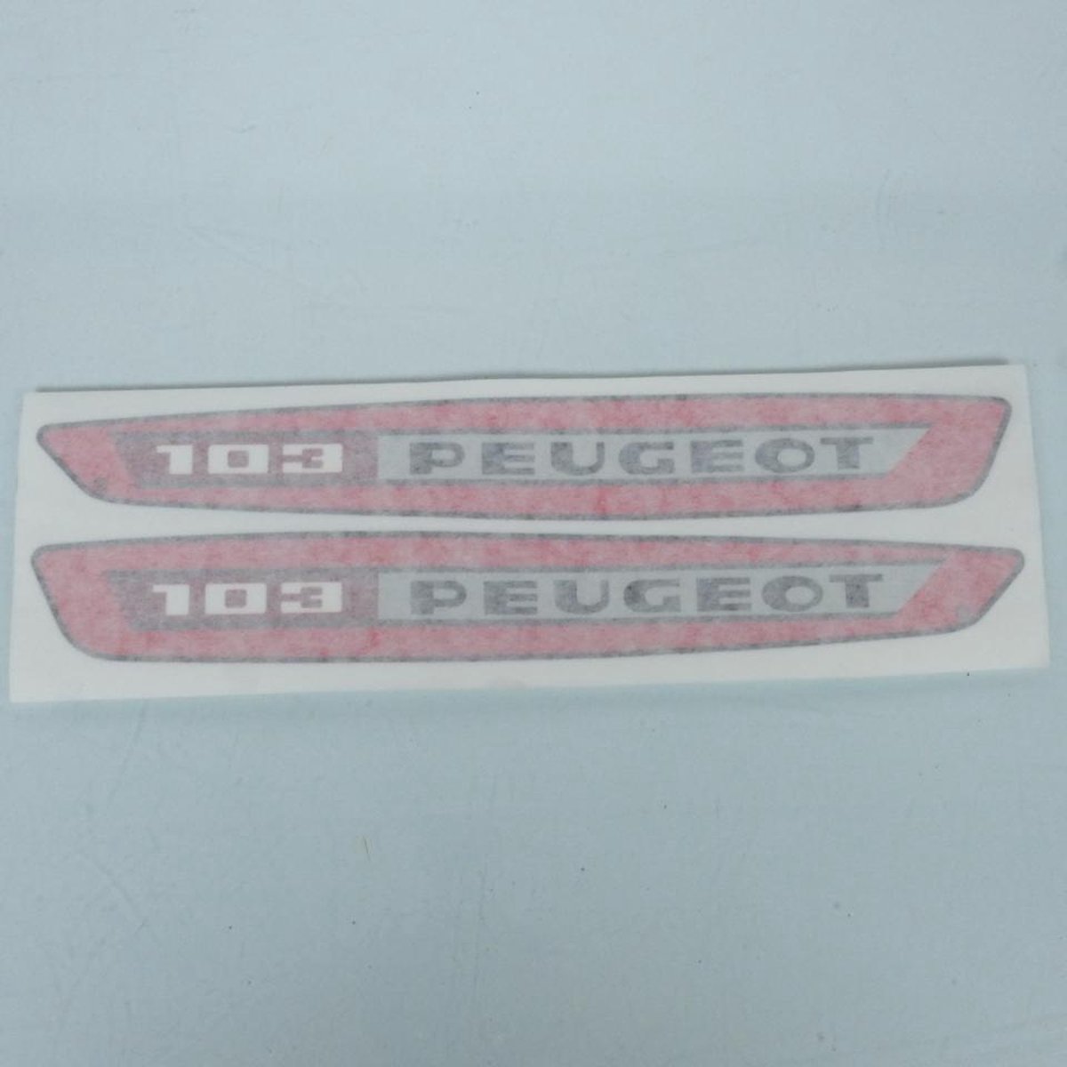 sticker tank oranje 280x38mm voor bromfiets peugeot 103
