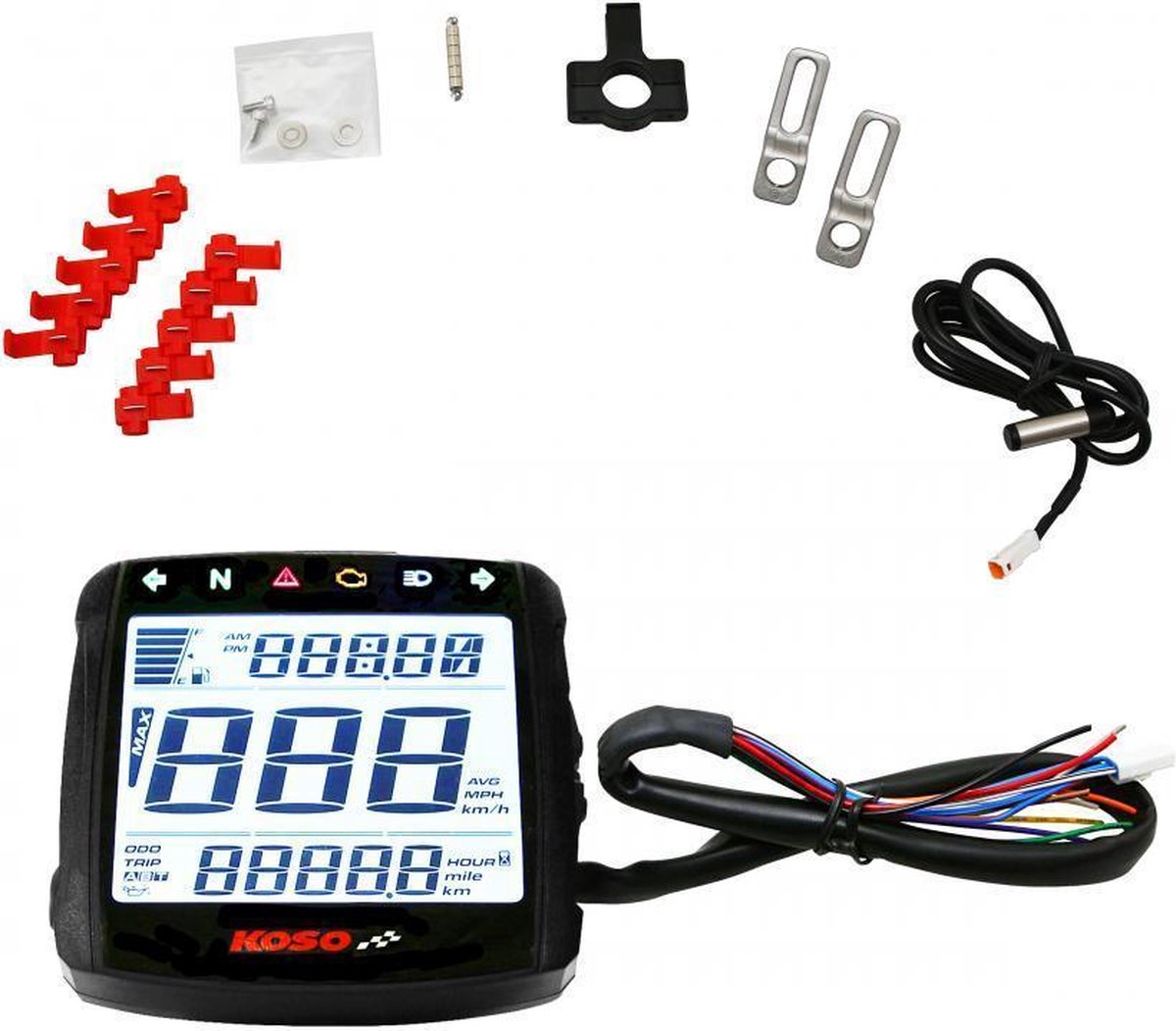 nieuwe koso xr-01s 12v multifunctionele digitale snelheidsmeter voor motor scooter 50