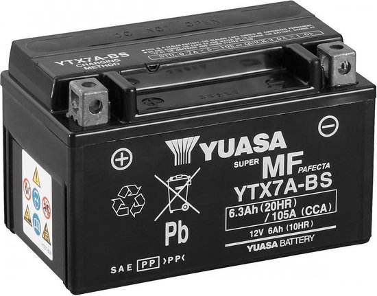 Batterie SLA Yuasa pour Scooter Kymco 125 Agility City Plus Icbs 2019 YTX7A-BS / YTX7A / 12V 6.3Ah Neuf