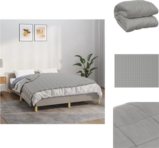 vidaXL Couverture lestée 150x200 cm 7 kg Tissu Gris - Couverture lestée - Couvertures lestées - Couverture - Beddengoed