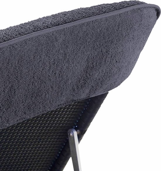 Serviettes de plage The Living Store - anthracite - 60 x 135 cm - tissu doux - antidérapantes - légères - lot de 4