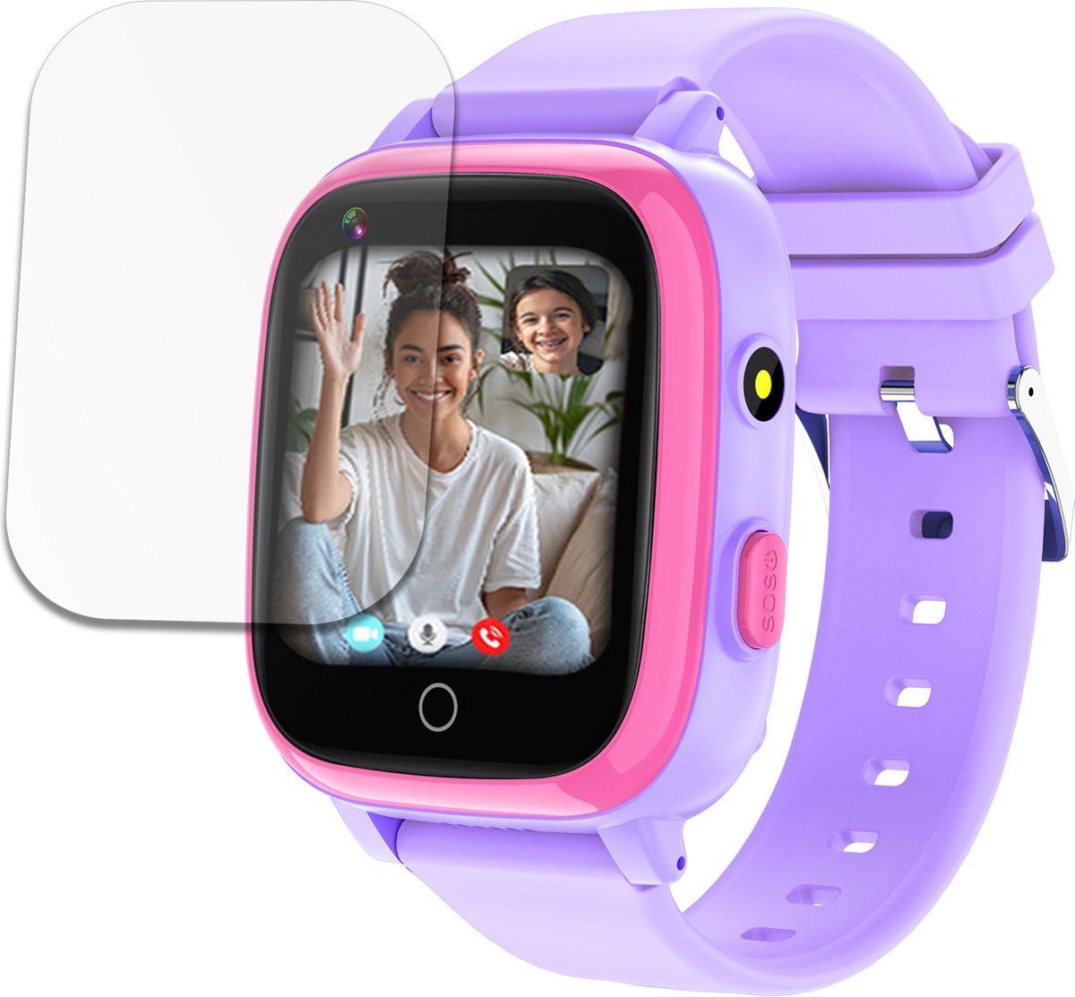 LEROYS - GPS Horloge Kind - Kinder Smartwatch - Android en iOS - Paars - Incl. Simkaart