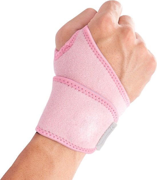 Foto: Polsbandage polsbrace wrist support polssteun verstelbare neopreen band sportbrace roze louzir