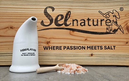 Himalaya Zout keramiek Inhalator / Inhaler gevuld (7-14 cm.) Selnature