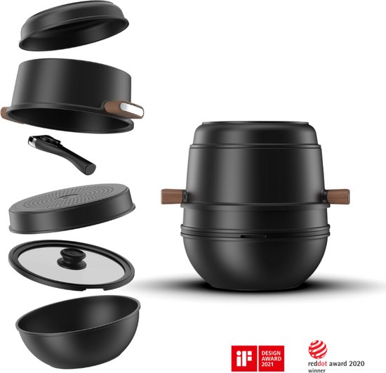 CookingTotem® 5-Delige Stapelbare Non-stick Pannenset