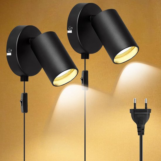 Moderne Smart wandlamp zwart incl. 2 WiFi GU10 - Sandy