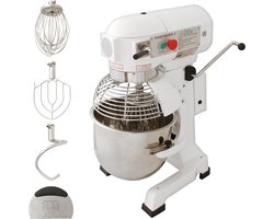 Commerciële Voedsel Mixer / Spiraalmixer - 20 Liter - 3 Versnellingen - 3 Opzetstukken - GRATIS Deeg Schraper. - Maximaal gewicht: 3 kg/Mix