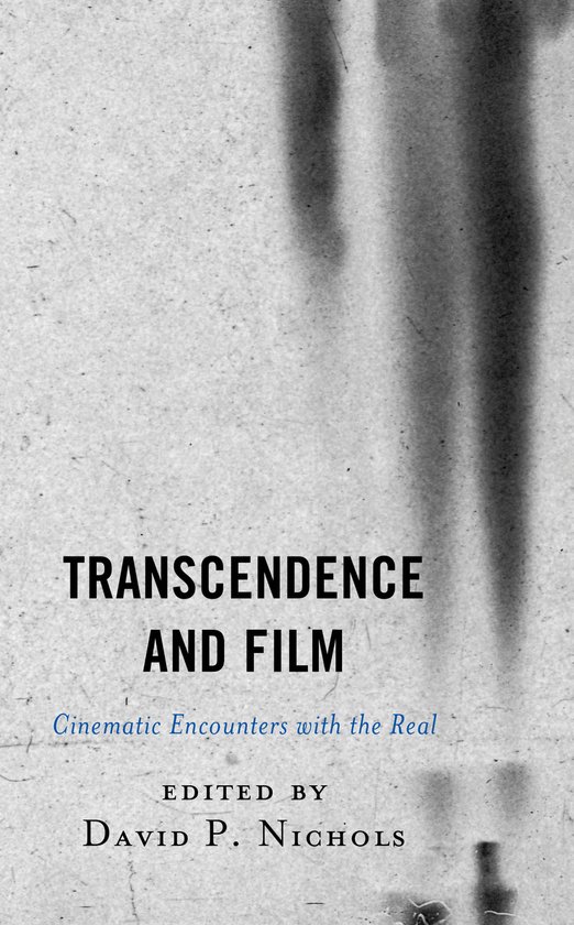 Boekomslag van Transcendence and Film met een abstracte, korrelige grijze achtergrond en zwarte tekst.