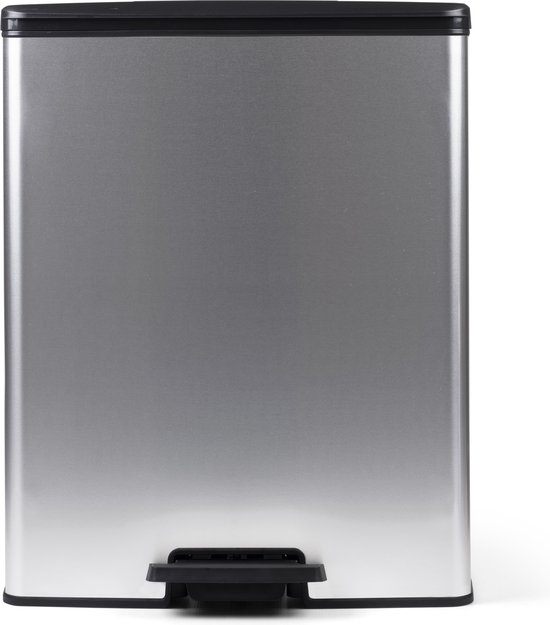 Prullenbak Curver Decobin - 65L - Rectangulaire - Gris Métallisé - Plastique Recyclé