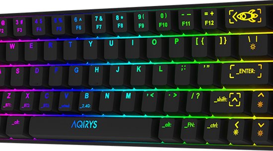AQIRYS MIRA Keyboard – Mechanisch – RGB – 65% – Zwart – Draadloos & USB-C – Outemu Red Switches