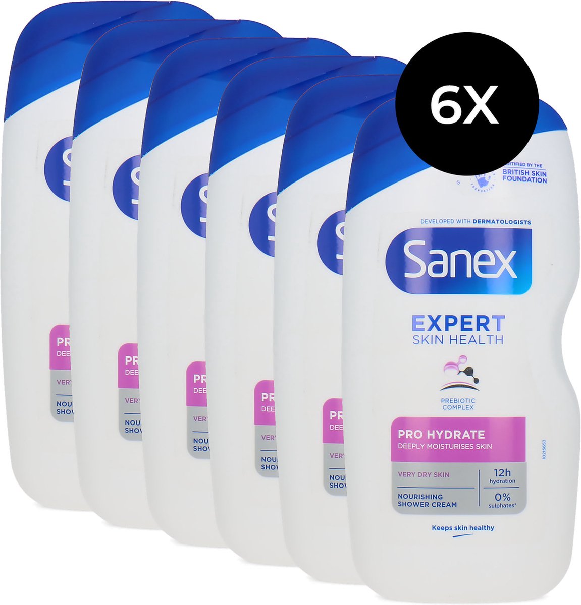 Goedkoopste Sanex Expert Skin Health Pro Hydrate Nourishing Shower Cream - 6 x 450 ml